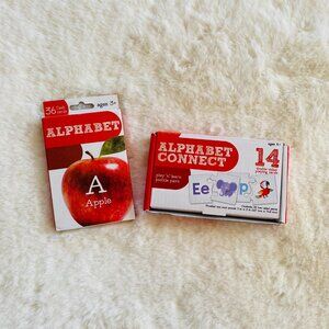 Alphabet Learning Flash Cards and Matching Puzzle Learning Tools 2-pieces NEW